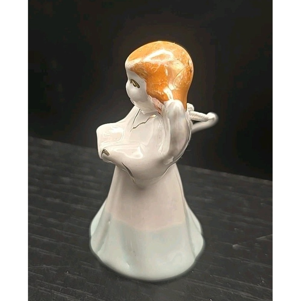 Vintage Ceramic 2" Miniature Angel Bell Ornament Japan‎ - Picture 2 of 5